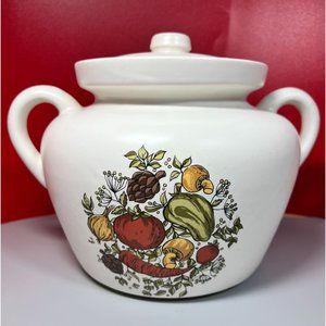 McCoy Pottery Spice of Life 1.5 Qt Bean Casserole Pot with Lid #342 Vintage USA